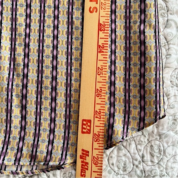 Gerlin Men's Striped Button-Down Italian 100% Silk Dressy Shirt, Size 16.5/42 - Picture 5 of 7